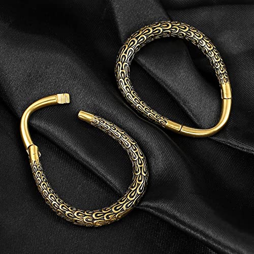 Earblity 2 Pcs Gold 8G (3Mm) Peacock Ear Weights For Stretched Ear, Hypoallergenic 316 Stainless Steel Ear Hangers Weight Ear Plugs Tunnels Gauges Body Jewelry Piercing Plug #TOP5