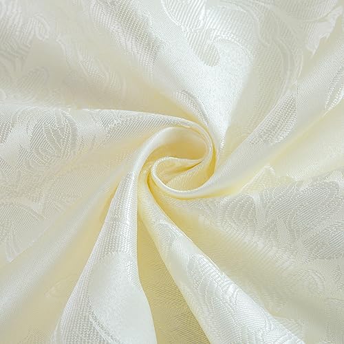 SPRICA Round Jacquard Tablecloth 150cm Classic Flower Pattern Thick Heavy Weight Soft Table Cover, Machine Washable, Beige - Image 4