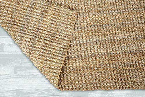 Irongate Jute Handspun Area Rug - Premium Jute Handwoven Reversible Chunky Textured Tan Beige Neutral Throw Accent Rug Carpet - Rustic Farmhouse Living Room Bedroom Den Study Décor -7'6"X9'6" Natural #TOP3