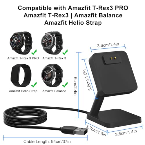 Image of ZORBES Compatible with Amazfit, USB Charger Stand Charging Dock for Smartwatch, Portable Magnetic Charging Base, Universal Charger Station Stand for T-REX 3 Pro /Balance /T-REX3