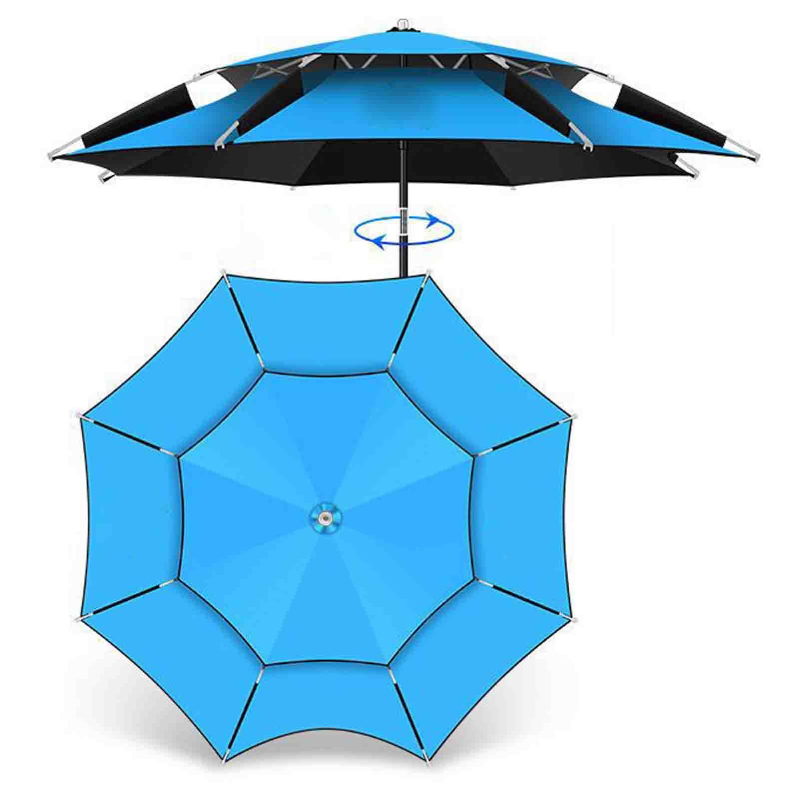 8ft zewnętrzna osłona przeciwsłoneczna Parasol plażowy Parasol wędkarski Parasol wędkarski 360° Uniwersalny obrotowy Składany parasol przeciwsłoneczny Ochrona przeciwsłoneczna (B 6.6 ft)