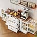 IRONCK Buffet Cabinet with Storage, 55” Morden Farmhouse Sideboard Storage Cabinets with 3 Drawer, Coffee Bar Cabinet for Dining Room, Kitchen, Living Room, White