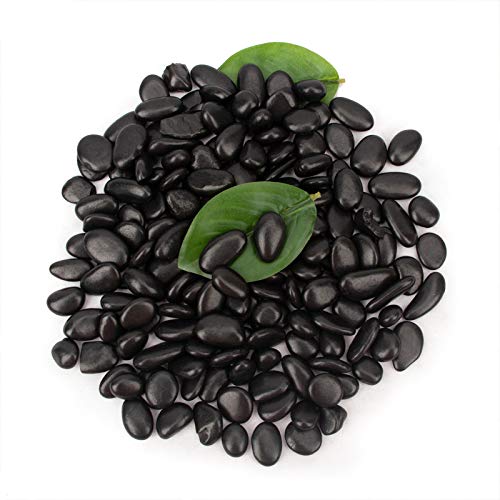 18 Pounds Black Decorative Pebbles Small Aquarium Gravel River Rock,Garden Ornamental Pebbles Rocks, Natural Polished Decorative Gravel,Decorative Stones,Pebbles,Decor Gravel For Landscaping (Black) #TOP2