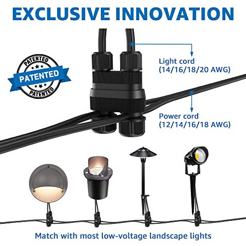 Image of SUNVIE 12 Pack Low Voltage Deck Lights 5W LED Landscape Step Stair Lights Outdoor with Fastlock2 Wire Connector 3000K 12-24V Accent Lighting for Garden Post Fence 3.2FT ETL Listed Cord