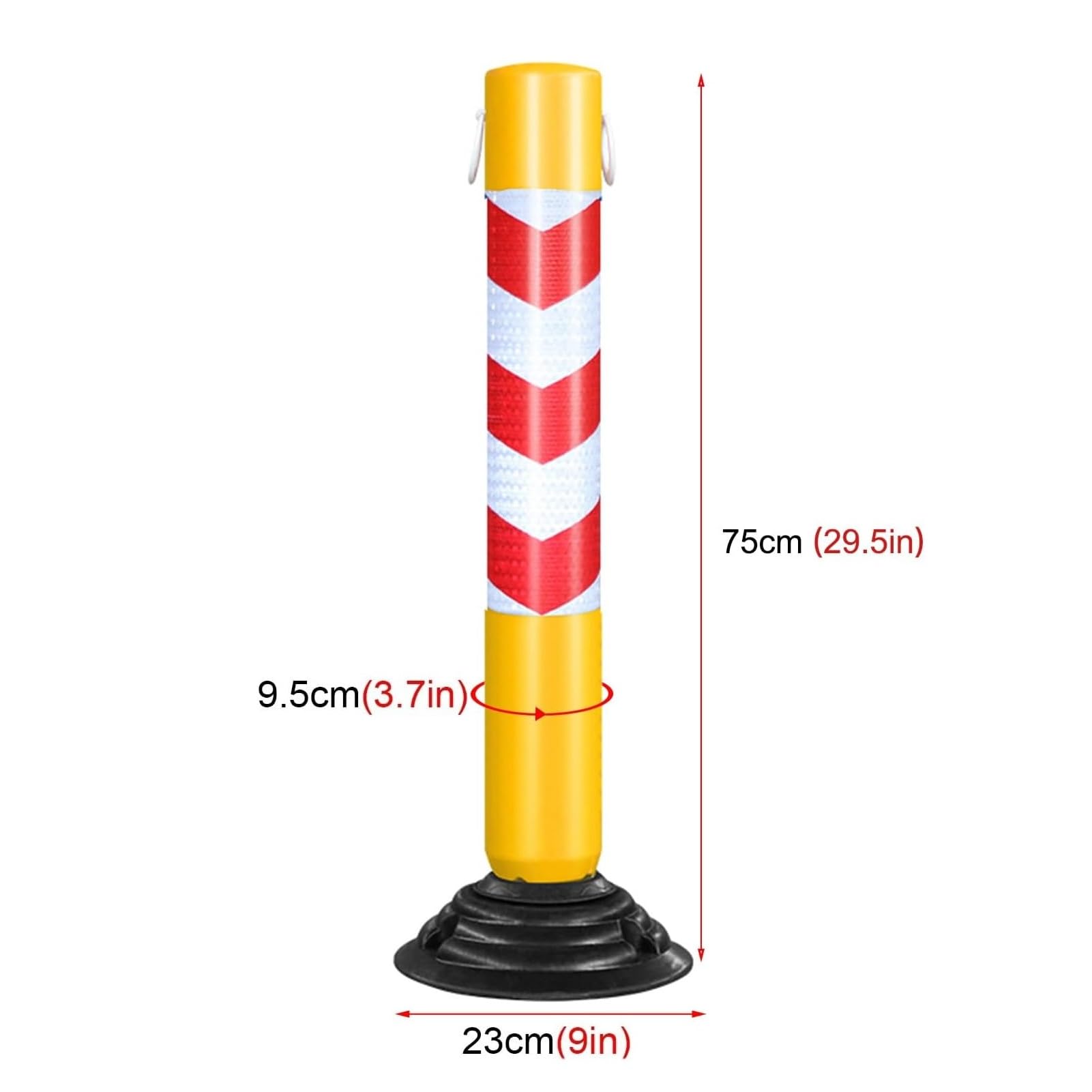 Bornes en acier inoxydable, avec base en caoutchouc
