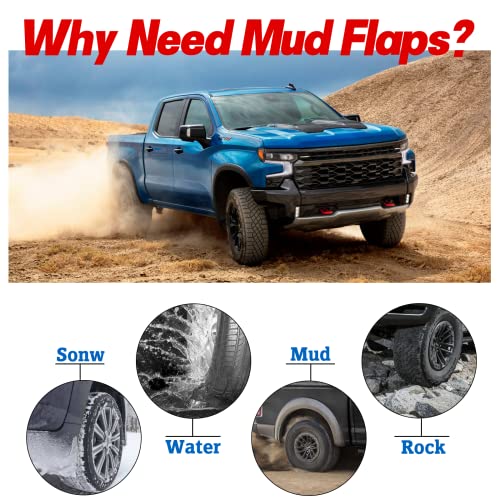 Image of BDFHYK Mud Flaps Splash Guards 4PCS Front & Rear Side Mud Guards Compatible with Chevy Silverado 1500 2019-2022
