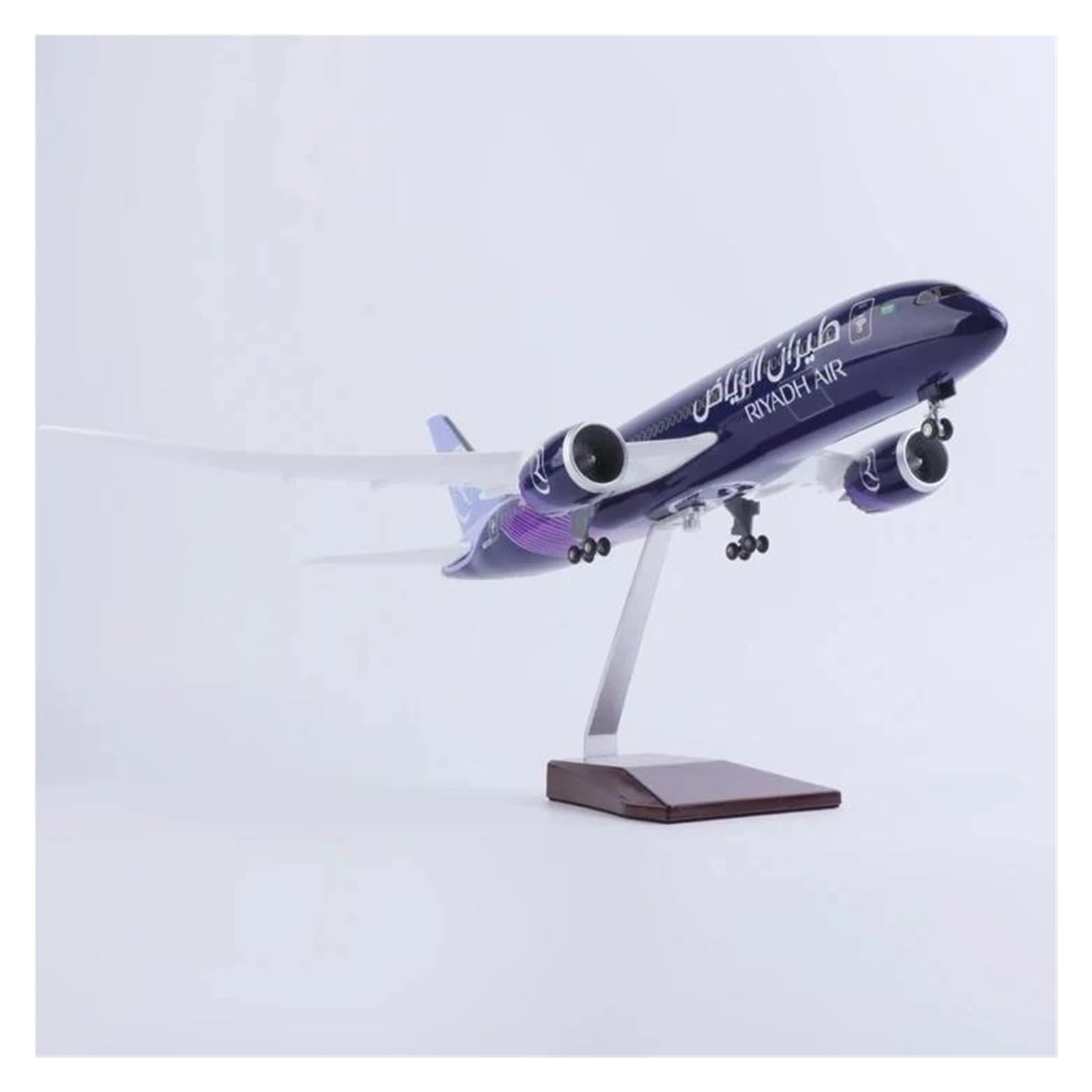 LIUSANG Scale aircraft 43 Cm :130 For 787 Boeing Jetliner Riyadh Air B787 Aircraft Model Die-Cast Resin Plane Model Souvenirs Suitable for display(With light)