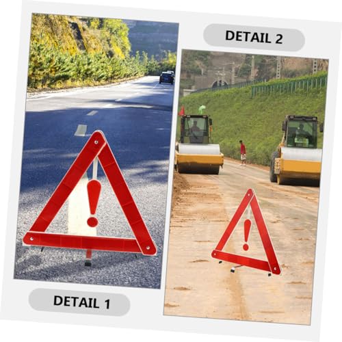 Triangle avertissement pliable stable et antidérapant panneau réfléchissant urgence
