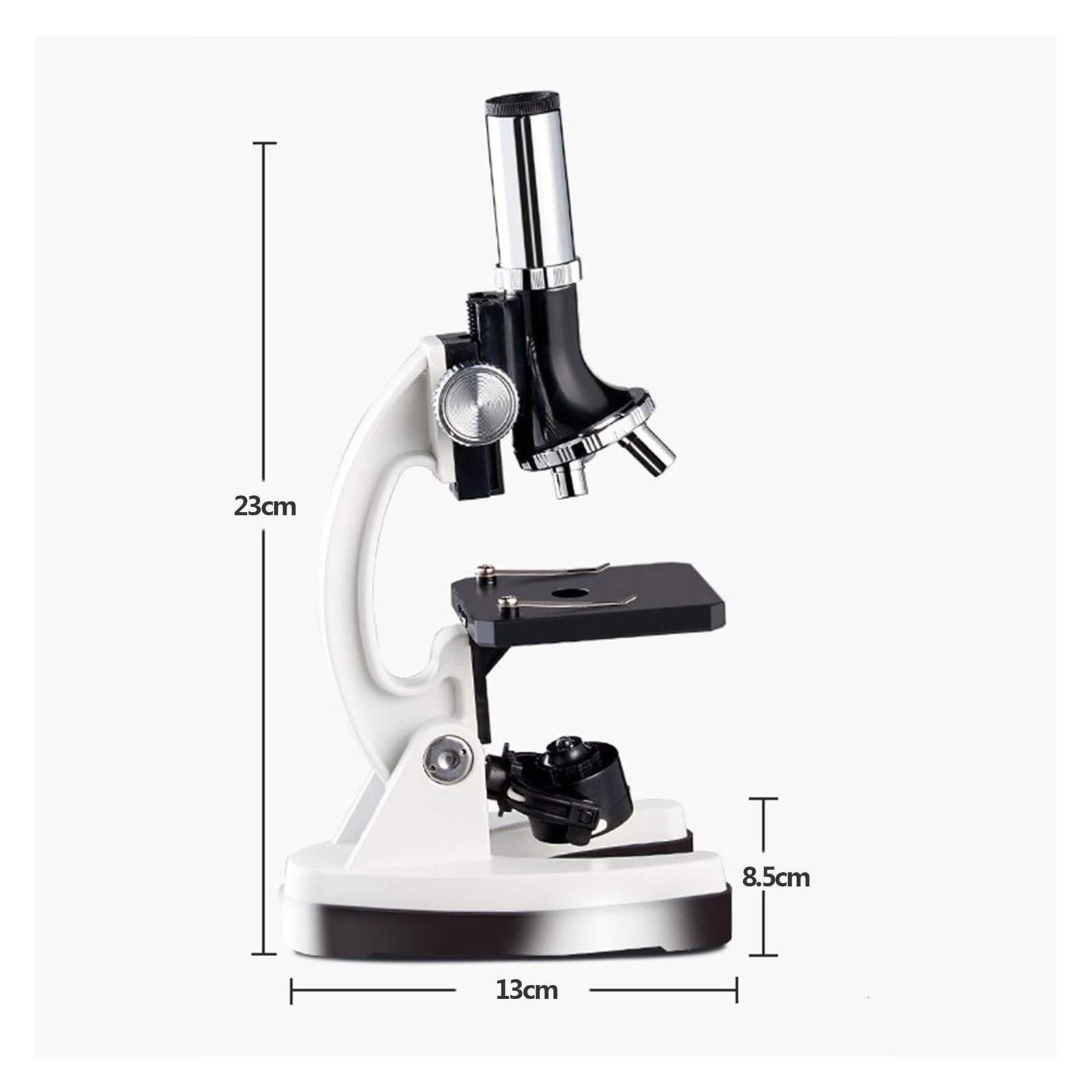 Kit de microscopio para niños, microscopio compuesto portátil, sistema de fuente de luz dual, alta definición