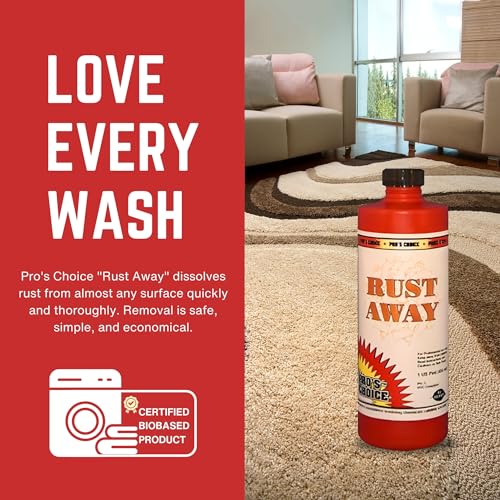 Pro\'s Choice Rust Away Rust Remover - Powerful Stain Remover & Rust Cleaner - Rust Stain Remover for Carpets, Upholstery, and Surfaces - Bathroom Stain Remover for Multiple Surfaces (16 fl. oz)