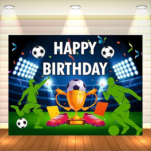 Image of Soccer Birthday Backdrop 5x4 Ft | Backdrops for Decoration | Birthday Decoration Backdrop | Banner for Kids Theme Party