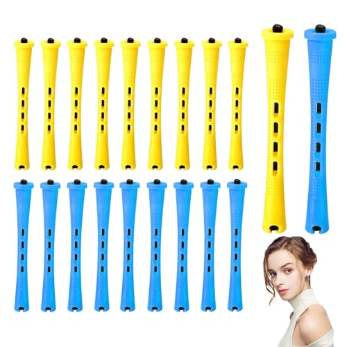 DHWEKU 20 Pièces Permanente Cheveux Boucle Kit de Petite Taille, Bigoudis Cheveux Court,Kits de Perm à Bigoudi pour Femmes,pour Cheveux Naturels Longs...