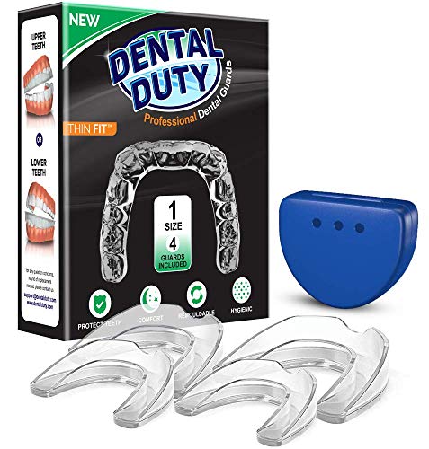 Professional Mouth Guard For Grinding Teeth, Thin Fit, 4 Pieces Mouthguard, Moldable Night