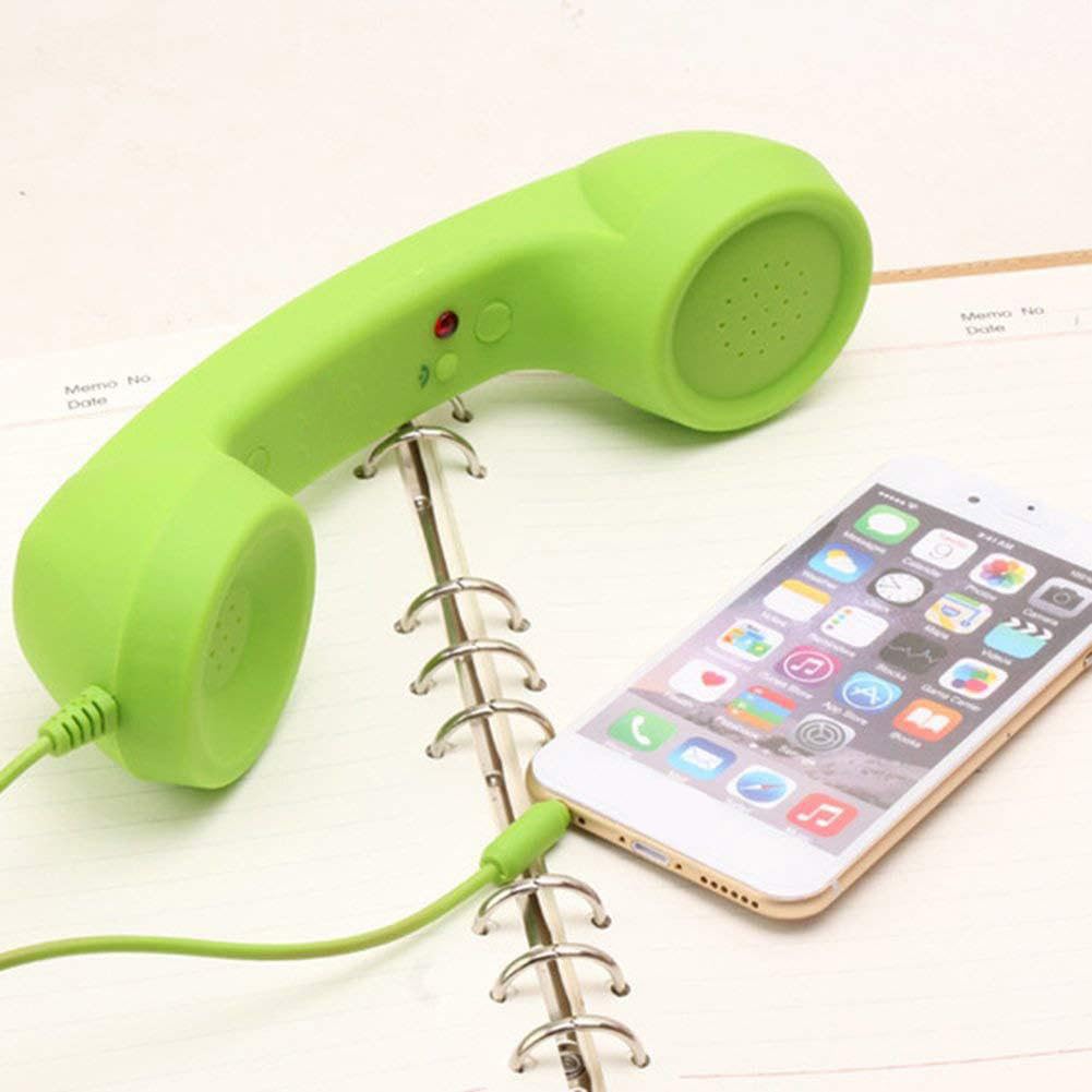 Combiné Téléphonique Rétro Vintage, Téléphone Portable Rétro Classique, 3.5 mm, Mini Micro, Récepteur D'appel Téléphonique pour Smartphone (Noir
