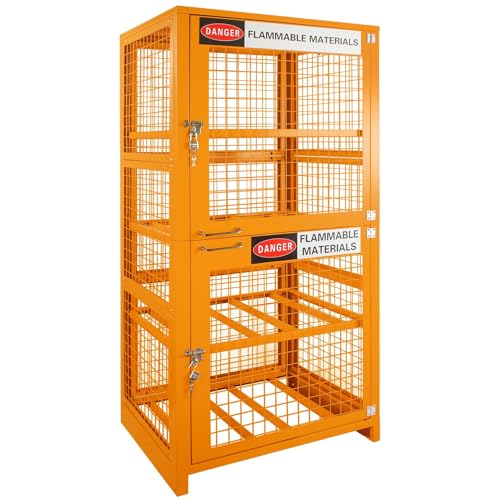 Sidasu Propane Tank Storage Cabinet-31x30x67 Steel Box Holds 8 Cylinders