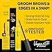 got2b Glued 2-in-1 Brow Gel & Edge Control, 0.54 Fl Oz, Strong Hold Styling Eyebrow Gel and Hair Mascara for Flyaways and Frizz with Castor Oil, Sweat-Resistant with Quick Dry, Clear Finish