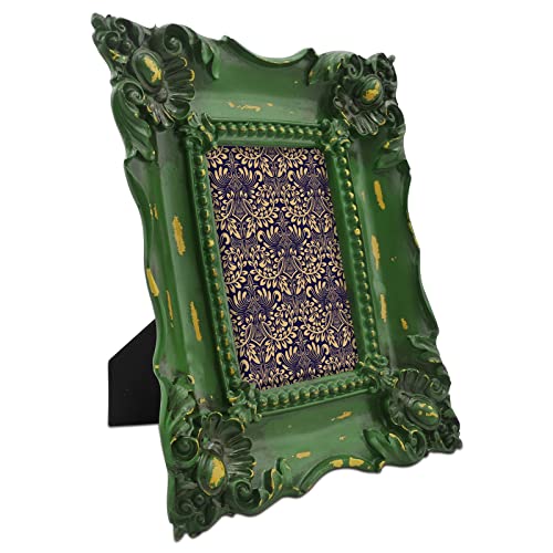 Simon's Shop 4X6 Picture Frame Baroque Picture Frames 4X6 Shabby Chic Photo Frames In Moss Green #TOP1