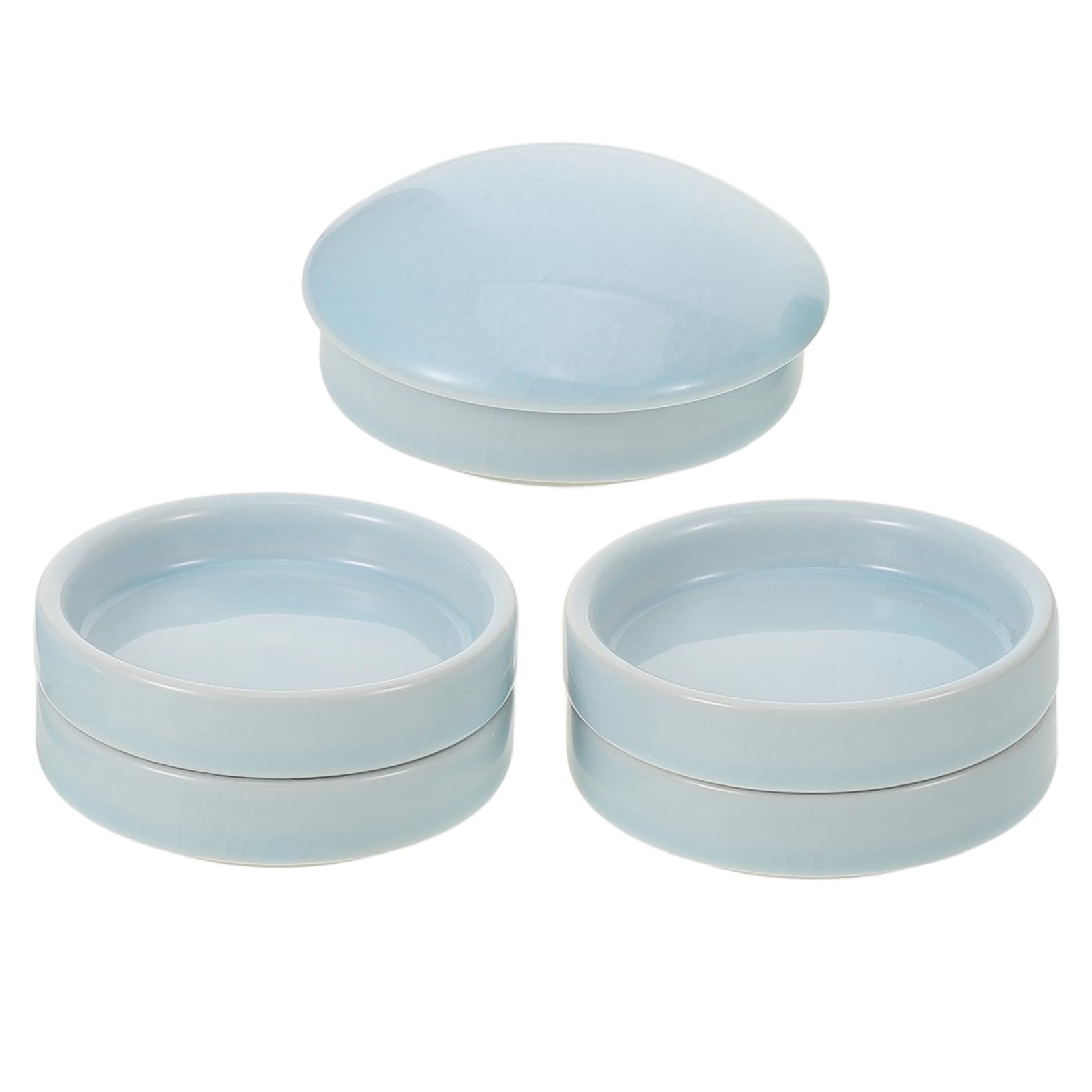 OSALADI Stackable 5-Layer Chinese Traditional Watercolor Palette Ceramic Paint Trays for Artists