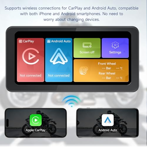 Image of Spedal CL871pro 6.25 inch Motorcycle CarPlay & Android Auto Screen, TPMS, Full Body Waterproof, GPS Navigation for Motorbike, Bluetooth, Siri /G00gle Assistant