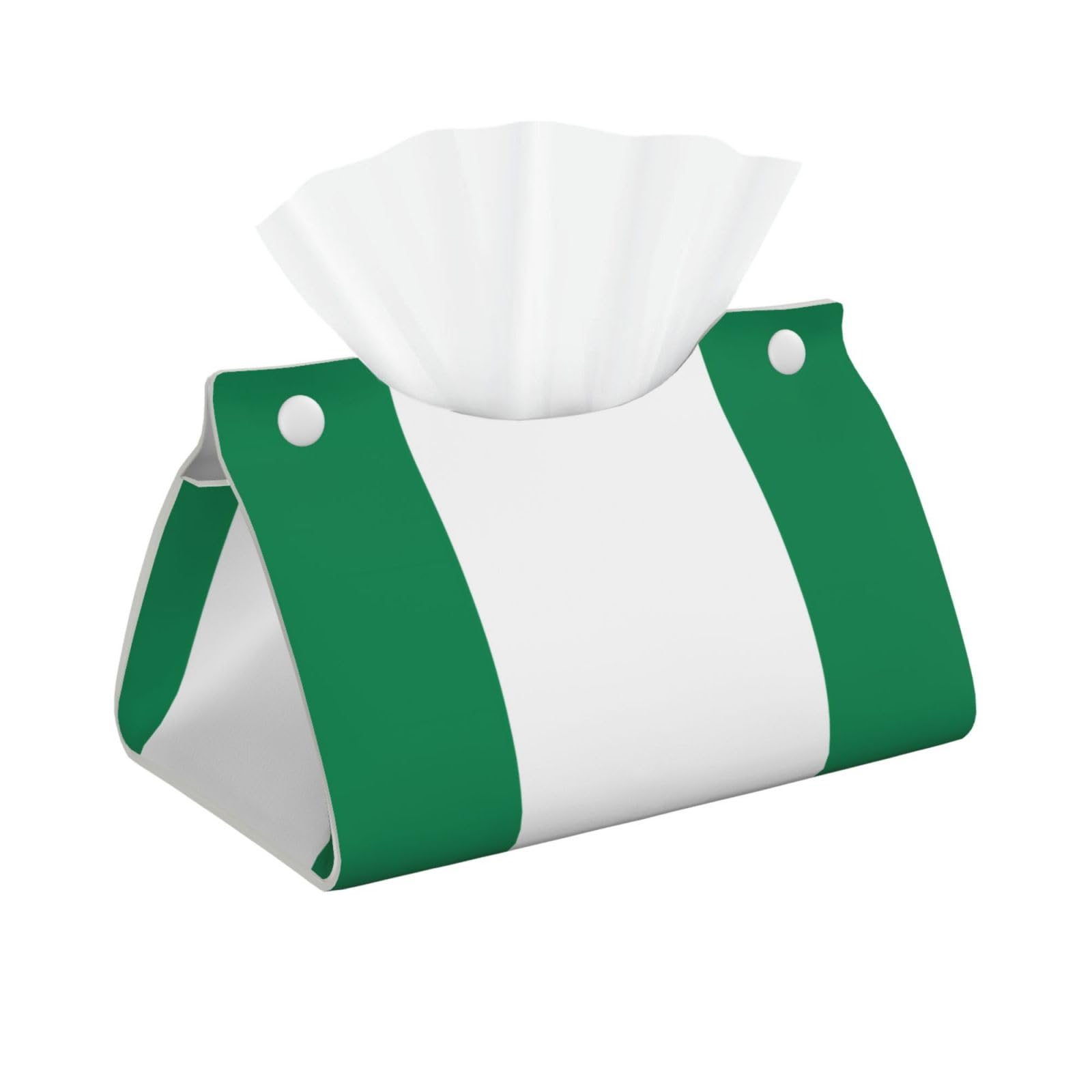 Flag of Nigeria Long Leather Tissue Box Cover-Waterproof PU Leather Tissue Holder for Bathroom, Decorative Rectangular Tissue Case