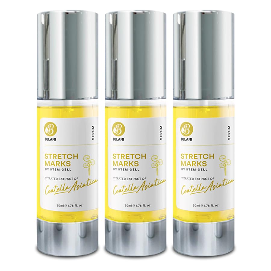 Belani Stretch Mark Oil – Targeted Care for Pregnancy & Weight Gain Stretch Marks, Visibly Reduces Red, White & Dark Lines, Restores Smooth, Even Skin – Non-Greasy, Quick Absorption (Set 3)