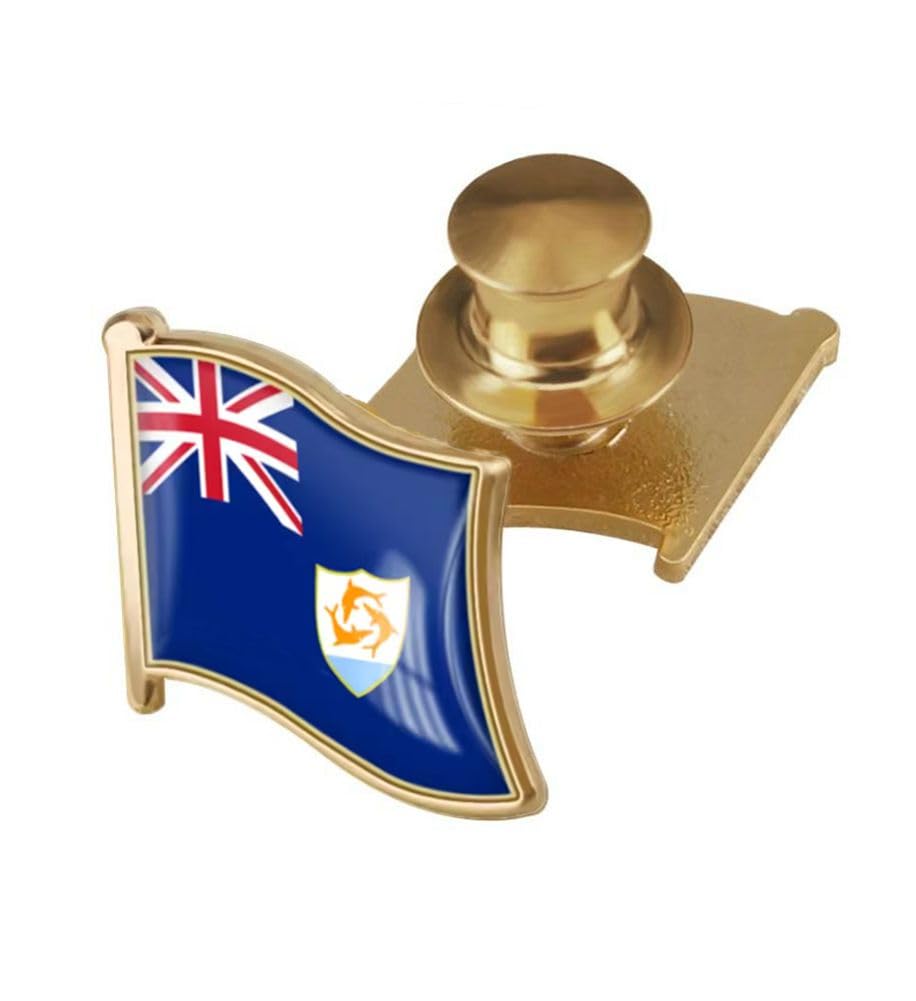 vmcoatdu Country Flag Backs Locking Pin Keepers Locking Clasp Pin Badge International Travel Brooch Metal Alloy Souvenir Pin 0.75x0.7 Inch Small Pin