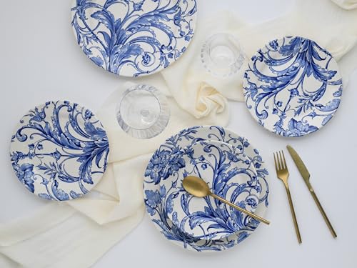 Service de vaisselle 18 pièces CreaTable Venecia Bleu, assiettes en grès