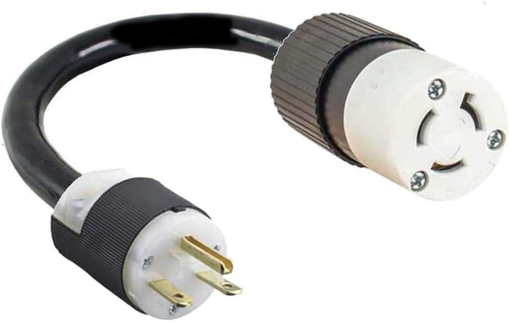 6-15P 3-Pin Male Plug To L6-15R 3-Pin Twist Lock Power Receptacle Outlet Adapter Cord Electrical Converter FX1586