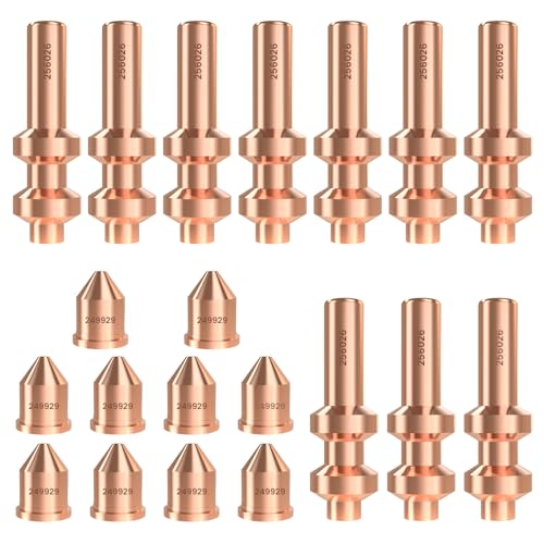 20 Pcs Plasma Cutter Tips and Electrodes for Miller Spectrum 875 Auto-Line XT60, Plasma Cutting XT60 Torch Consumables Electrode Replacement Parts, Electrode 256026 and Tip 249929