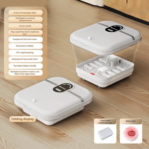 Masajeador para pies plegable con calor y burbujas miniatura 4