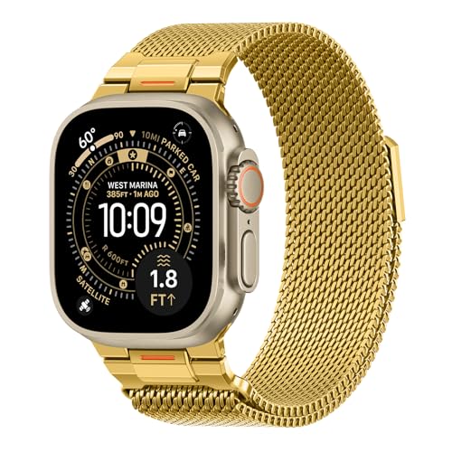 Image of BXUXOHS Milanese Loop for Apple Watch Ultra 3 /2 Band 49mm 46mm 45mm 44mm 42mm Men,Tactical Mecha Strap Military-Grade Design,Magnetic Metal Wristband for iWatch Ultra 2 /3 Series 11 /10 /9 /8 /7 /6 /5 /4 SE
