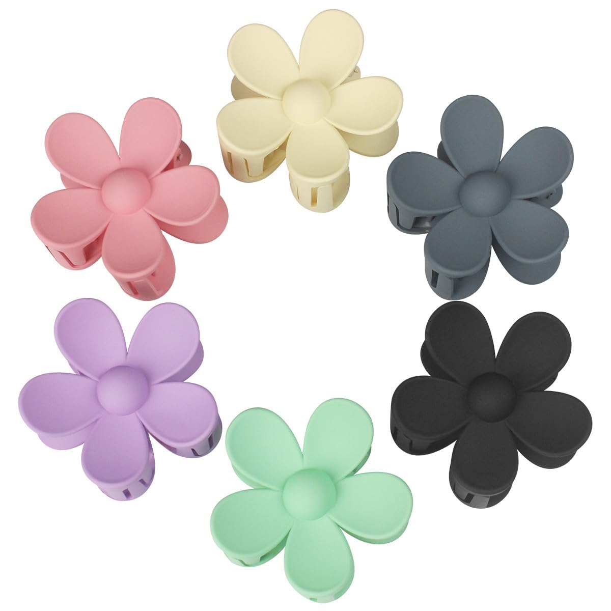 Mecool 6 Pcs Flower Hair Claw Clips for Women Ponytail Holder Headwear Hair styling Accessories for Straight Curly, Wavy Hair