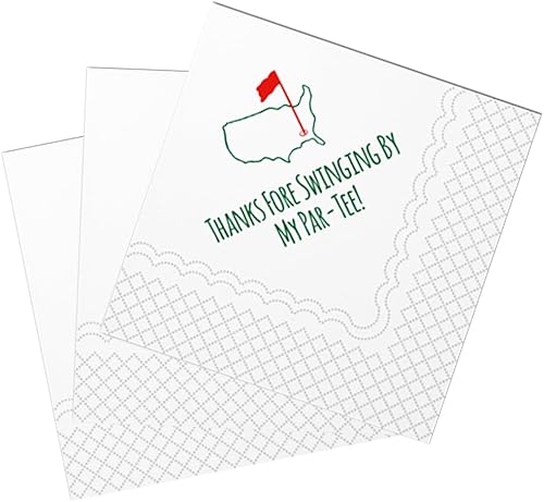 SharkBliss Servilletas de cóctel de golf, Thanks Fore Swinging By My Par-Tee Servilleta de papel desechable para cóctel para decoración de mesa