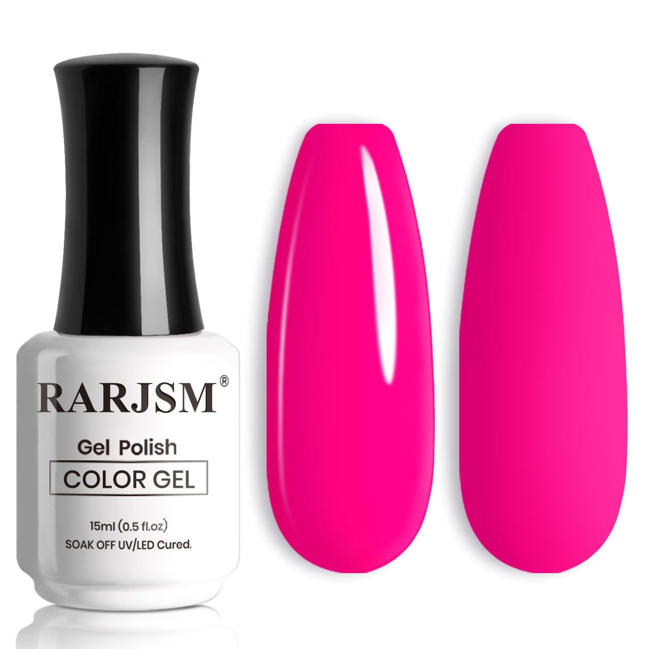 RARJSM Hot Pink Gel Nail Polish Neon Pink Gel Polish BrightPink GelNailPolish 1PCS 15ML Long Lasting Gel Polish Soak off U V Curing Required Nail Art