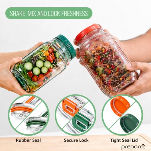 Image of Prepara Salad Pod & Harvest Pod Set | BPA-Free, Ideal for Salads & Grains, Holds 4.5 & 6 Cups, Includes 2.5 oz & 5.3 oz Dressing Capsule, Mess-Free & Leakproof