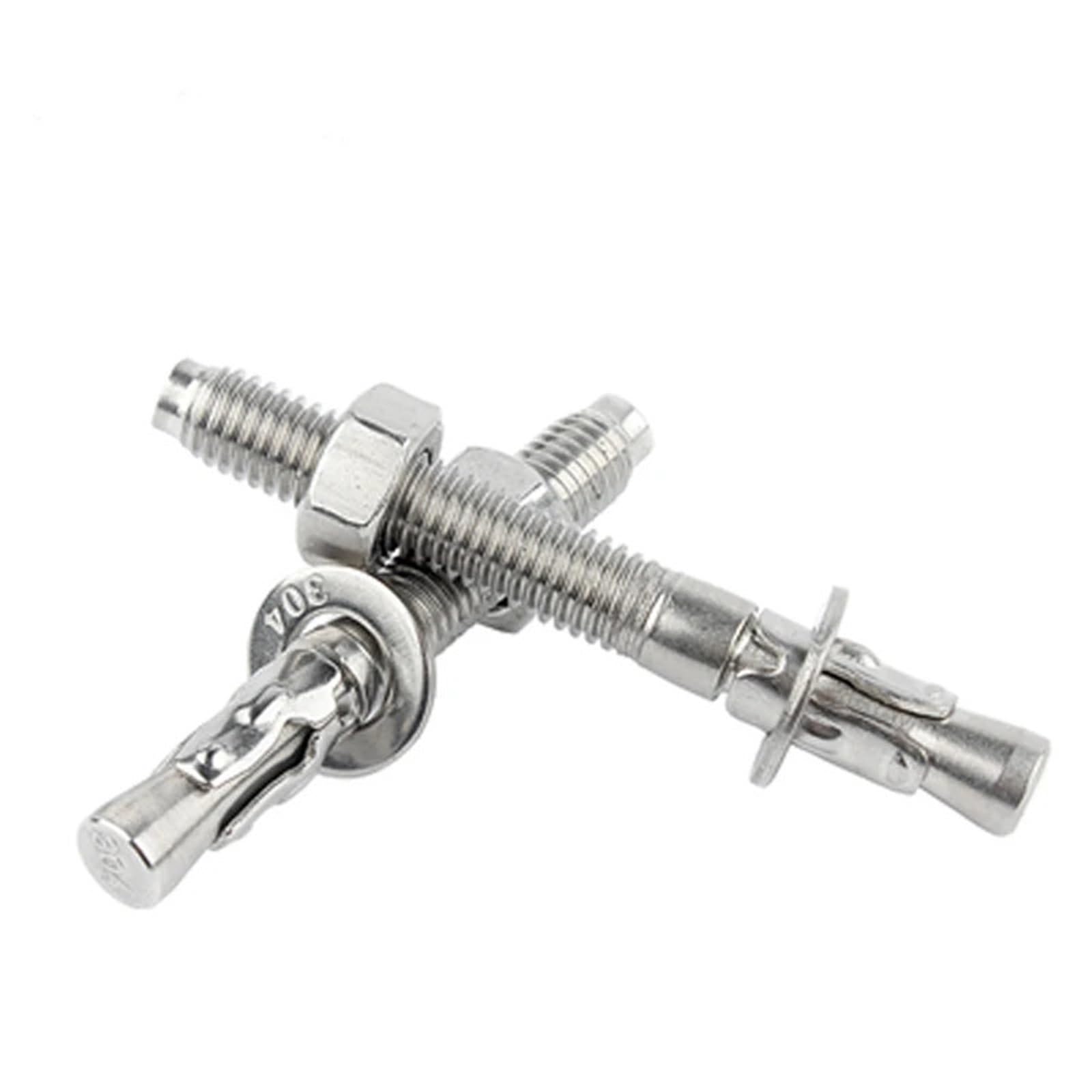 Tornillos De Expansión Para Placas De Yeso Perno de anclaje cuña acero inoxidable 304, tornillo expansión A2, a través M6 M8 M10 M12 M16(M10X80mm 5Pcs)