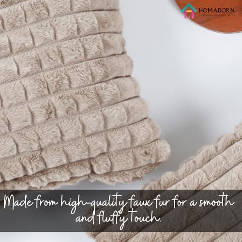 Image of HOMADORN Luxury Plush Fur Reversible Cushion Cover Ultra Soft & Cozy (Pack of 2)