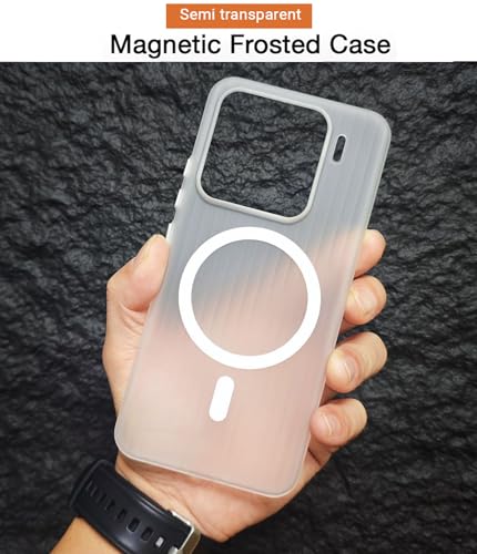 Image of Kapa Wave Magnetic Frosted Grip Back Cover for Xiaomi 15 | [MagSafe Compatible] Wireless Charging, Slim, Metal Buttons Matte Finish Back Case (White)