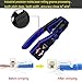 RJ45 Crimp Tool Kit Ethernet Crimping Tool Wire Crimper Stripper Cutter for Cat5e Cat6 Cat6a Pass Thrugh Connectors with 10 pieces Cat6 Connectors and 1 piece mini wire stripper