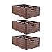 Produktbild Stabile Faltbox "3er Pack" Holzdesign 60 x 40 x 21,8cm (LxBxH) Stapelbarer Faltbarer Einkaufskorb 45L - Robuste Klappkiste - Gemüsekiste Obstkiste