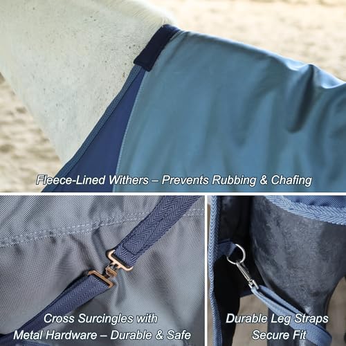 Image of BARN & STABLE 1680Denier 3000mm /3000mvp Super Waterproof & Breathable Horse Blankets for Winter with 250g Fill