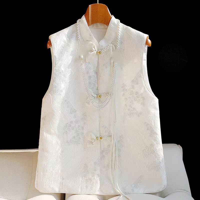 Chaleco de primavera para mujer estilo nacional chino con botones de rana tradicionales 3