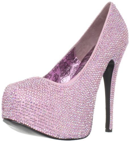 Pleaser Women's Teeze-06R/BPSA-IRIDRS Platform Pump,Baby Pink Satin-Irid RS,7 M US