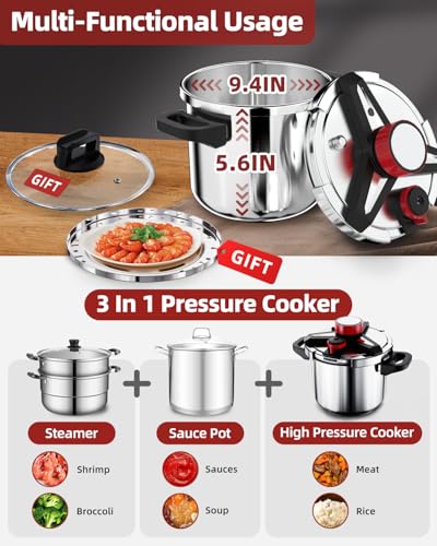 Svklhy SV011-6QT-US-N 3-In-1 304 Stainless Steel Pressure Cooker 6 Qt: [Explosion-Proof] [3 Psi Settings] thumb #5