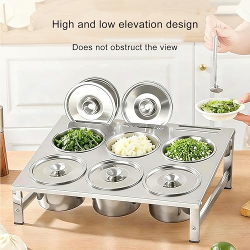 Station de garniture de pizza pour condiments et support de buffet - 6