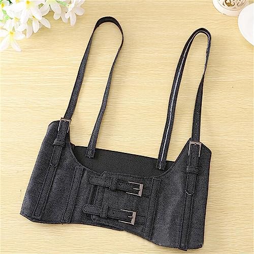 Hcclijo Women Push Up Bust Strap Harness Corset Belts Women Casual Denim Wide Belt Lady Suspender Accessories Elastic Belt3
