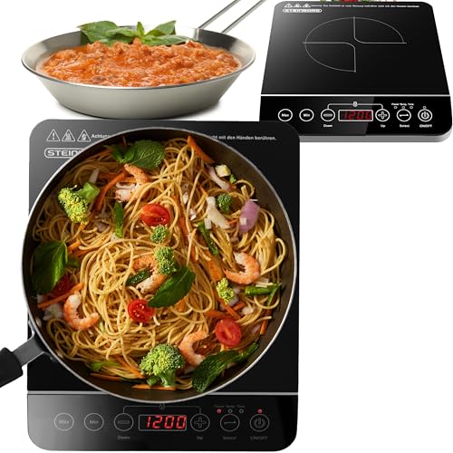 Induktionskochplatte 2000 Watt 6 Automatikprogramme Induktionskochfeld 1 Platte Herdplatte...
