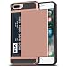 iPhone 7 Plus Case, iPhone 8 Plus Case, Anuck Shockproof iPhone 7/8 Plus Wallet Case [Card Pocket][Slide Cover] Anti-scratch Protective Shell Armor Rubber Bumper Case with Card Slot Holder - Rose Gold