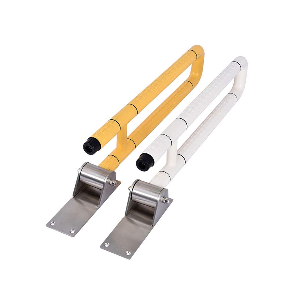 Barra de Apoyo de Seguridad para baño, Barra de Apoyo de Seguridad para Inodoro Plegable de Acero Inoxidable, Barra de Apoyo de Seguridad abatible para (Amarillo-60×13,2cm