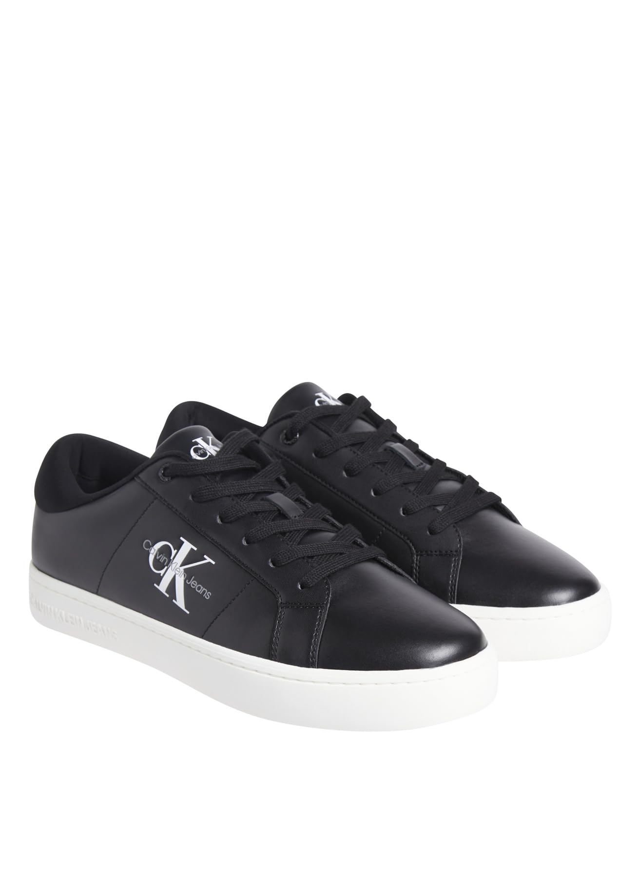 Calvin Klein Classic Cupsole Low Ml Lth Ym0Ym00864, Sneaker, Uomo, Nero (Black/Bright White), 43 EU